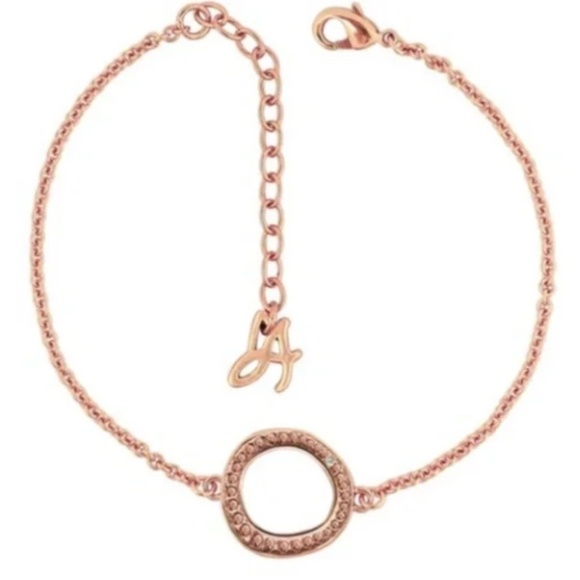 Adore Organic Circle Bracelet Rose Gold Swarovski Crystals - Picture 1 of 5